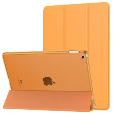 Image of MoKo Case Fit 2018/2017 iPad 9.7 5th/6th Generation, Slim Lightweight Smart Shell Stand Cover with Translucent Frosted Back Protector 2018/2017, Auto Wake/Sleep, Papaya