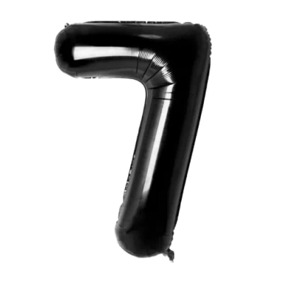 Image of Zebra Balloons Black Number 7 Foil Balloon, 101cm/40inch