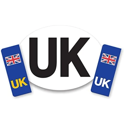 Image of Signs247 UK Oval Sticker and Number Plate Self Adhesive Stickers for Europe EU Travel Weather Resistant Set Vehicles