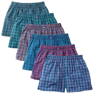 Image of Charles Wilson 6 Pack Woven Boxer Shorts (XXL, Multi Check 81)