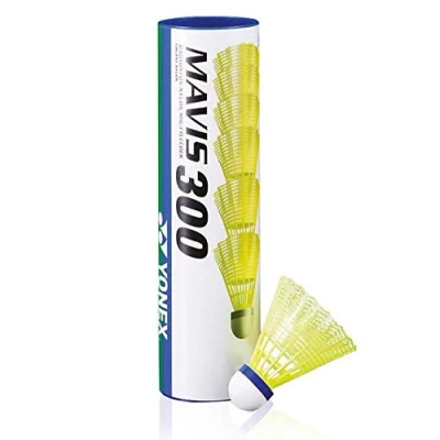 Image of YONEX Mavis 300 Yellow Cork Base Badminton Shuttles Pk6 Medium