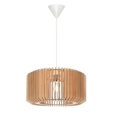 Image of Nordlux Asti 50 pendant light, wooden slats, height 25cm