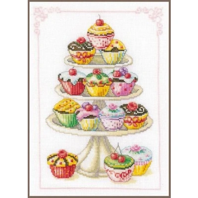 Image of Vervaco Cupcake Anyone? Counted Cross Stitch Kit, Multi Colour