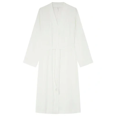 Image of Women&#039;secret Women&#039;s long satin robe bathrobe, COTTON WHITE, L