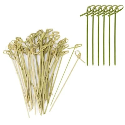 Image of Bamboo skewers,100 Pieces Cocktail Party Toothpicks for Appetizers Fingerfood skewers Made of Wood Knot Picks Appetizer Drink Skewer Fruit Sandwich Bar