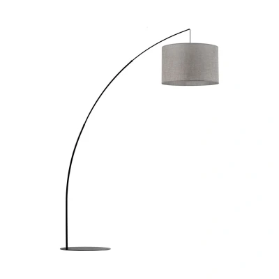 Image of TK Lighting Moby Gray textile floor lamp