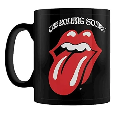 Image of Pyramid International MGB26315 The Rolling Stones (Retro Tongue) Black Coffee Mug, Ceramic, 11 oz