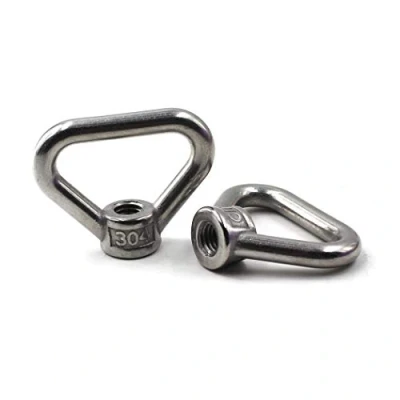 Image of M16 Lifting Eye Nut Ring Triangle Shape Thread 304 Stainless Steel Pack of 2