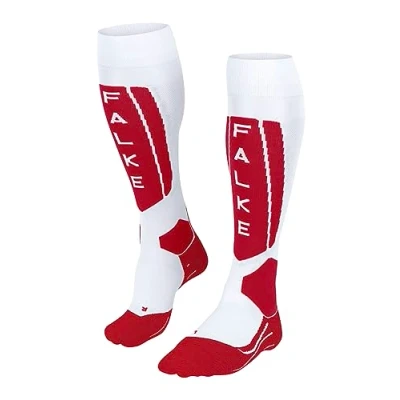 Image of FALKE Men&#039;s SK5 Expert M KH Silk Warm Thin 1 Pair Skiing Socks, White (White 2088), 9.5 10.5