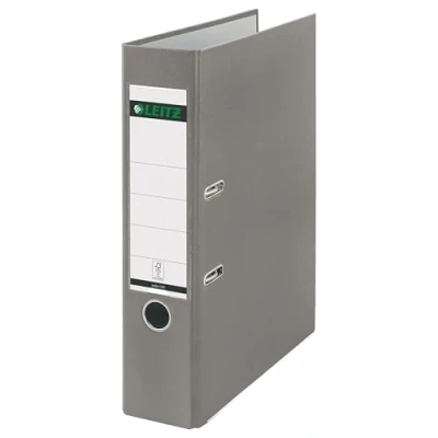 Image of Leitz 80mm Foolscap 180 Degree Plastic Lever Arch File Spine Grey