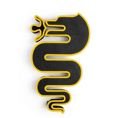 Image of Ricreo Grille Logo Accessories for Alfa Romeo Giulietta, Snake Design Tuning Giulietta Restyling 2016 (Yellow)