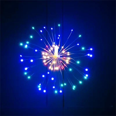 Image of Battery Operated Hanging LED Firework Light 80 Multi Coloured LED&#039;s