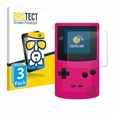 Image of brotect Glass Screen Protector Film compatible with Nintendo Gameboy Color (3 Pack) Foil 9H Protection [Scratch Resistant, High Clarity]