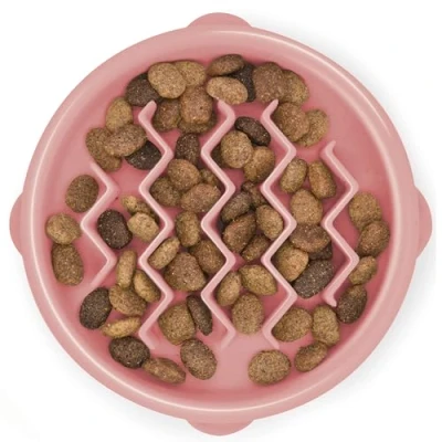 Image of Outward Hound Fun Feeder Slo Bowl Slow Dog No Bloat Choke Small Pink