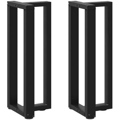 Image of vidaXL Console Table Legs/Desk Legs Black Steel Furniture for Office/Indoor/Living Room Adjustable Height, T Shape Design with Pre drilled Holes Sturdy Metal Leg Set 20x28x72 73 cm