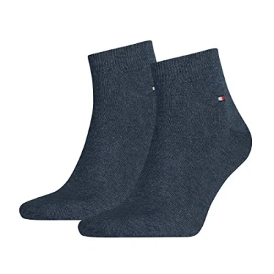 Image of Tommy Hilfiger Men&#039;s Quarter 2P Ankle Socks, Blue, Size 39