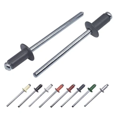 Image of Marcopol (Pack of 100 pcs) Painted Blind Rivets 4.0 x 8 mm, Dome Head, DIN 7337, Aluminum Rivet and Steel Mandrel, Pop (100, Anthracite Grey RAL 7016)