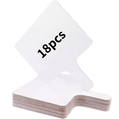 Image of 18 Pcs Dry Erase Answer Paddles, Handheld Double Sided Paddles Mini White Boards Small Board Signs Auction for Classroom Teaching Office Meeting Voting Bridal Shower Games