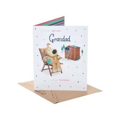 Image of Boofle Birthday Card for Grandad Happy Gifts Him, Boys, Men Cute Design With Envelope 15.9x18.4cm