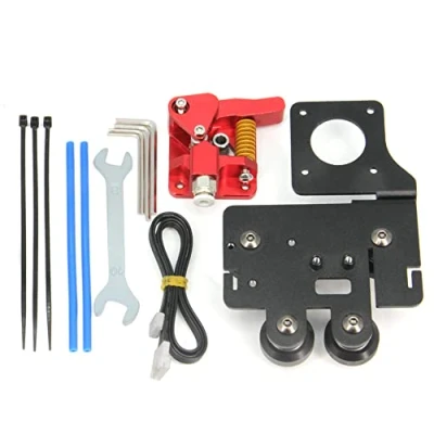 Image of Zeberoxyz Upgrade Direct Drive Support Aluminum Plate with 4pcs POM Pulleys Dual Gear Extruder Kit Easy Print Filament for Ender5 Series 3D Printer (Plate+Extruder Kit)