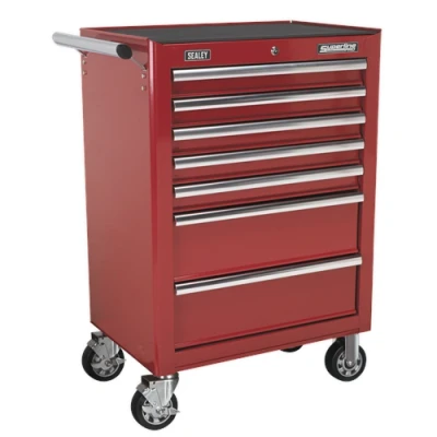Image of Sealey Superline Pro Rollcab 7 Drawer with Ball Bearing Slides, Red