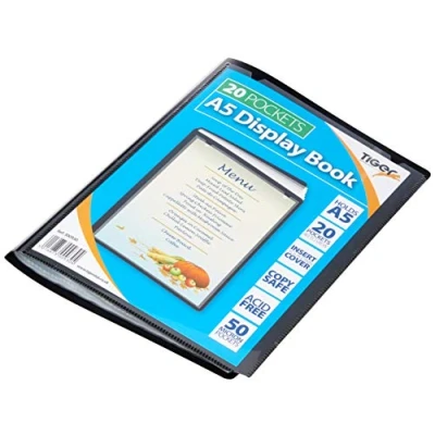 Image of Tiger 300930 20 A5 Pocket Presentation Display Book Black,Medium