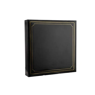 Image of Arpan Extra Large 3 Ring Binder Self Adhesive Padded Photo Album 20/Sheets 40/Sides (Black Album)