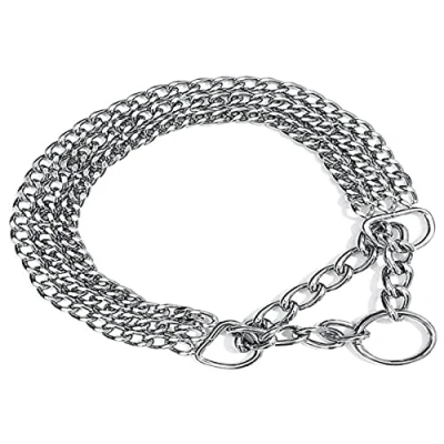 Image of Trixie Chromed Triple Row Semi Choke Chain with Strain Relief, 45 cm x 2.5 mm