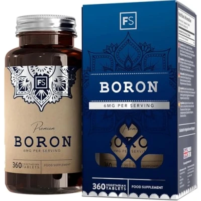 Image of FS Boron 360 Supplements High Strength Vegan Tablets 6mg per Serving 6 Month Supply Gluten, Allergen Free &amp; Non GMO Manufactured in The UK