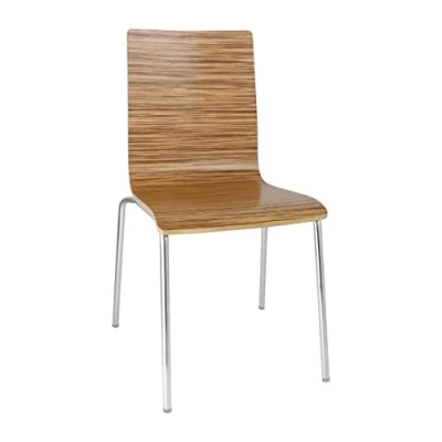 Image of Bolero Square Back Side Chair Zebrano (Pack of 4)
