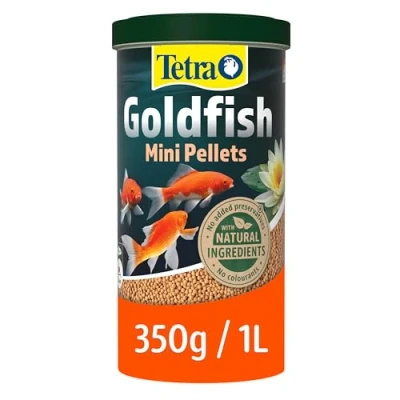 Image of Tetra Pond Goldfish Mini Pellet Food, Complete Fish Food for All Goldfish, 1 Litre