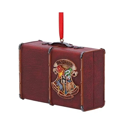 Image of Nemesis Now Officially Licensed Harry Potter Hogwarts Suitcase Trunk Hanging Ornament, Brown