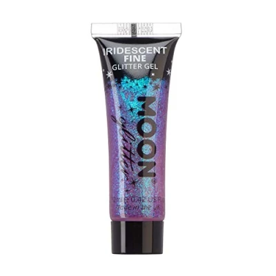 Image of Iridescent Fine Face &amp; Body Glitter Gel by Moon Purple Cosmetic Festival Paint for Face, Body, Hair, Nails 12ml