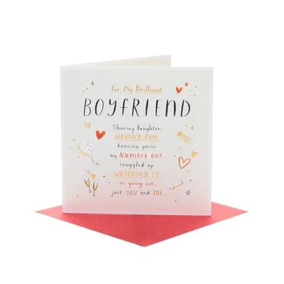 Image of UK Greetings Valentine&#039;s Day Card for Boyfriend Sweet Rhyme Design