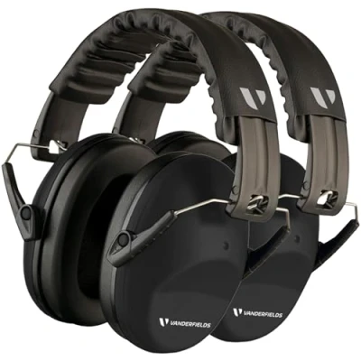 Image of Vanderfields Ear Defenders Adults, 26dB Certified UKCA, Protection Noise Cancelling Headphones, Safety Earmuffs Protectors, Sensory for Autism, DIY, Mowing, Construction