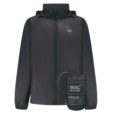 Image of Mac in a Sac Origin II Waterproof Packable Jacket for Men &amp; Women Jet Black XXXL