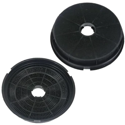 Image of SPARES2GO Round Charcoal Carbon Filter compatible with Lamona HJA2180 HJA2230 HJA2240 Cooker Hood (Pack of 2 Filters)