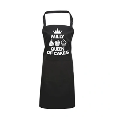 Image of Edward Sinclair PERSONALISED Queen of Cakes BLACK Cooking Baking Apron