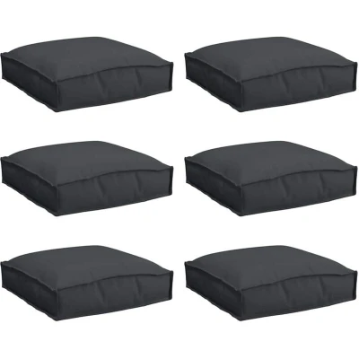 Image of vidaXL Pallet Cushions for Seat 6 pcs Black 40x40x8 cm Oxford Fabric