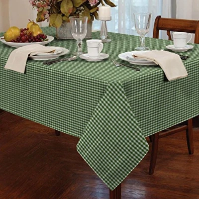 Image of Classic Home Store Alan Symonds Tablecloths Gingham Tablecloth Green 54 x 72