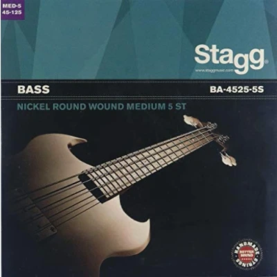 Image of Stagg 13491 Medium Nickel 5 String Bass Guitar Strings