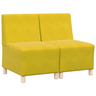 Image of vidaXL Sofa Chairs 2 pcs Yellow 55 x 74 82 cm Velvet