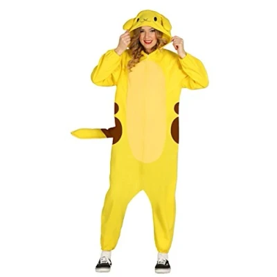Image of FIESTAS GUIRCA Electric Chinchilla Fancy Dress (14 16/L) Hood, Tail and Jumpsuit Video Game or Animal Costumes for Parties Events Ideal Adults Yellow Brown