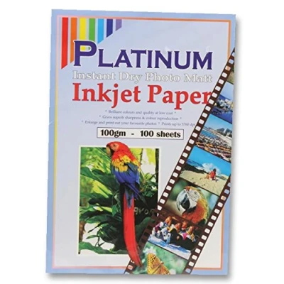 Image of Paper, Photo, A4, Matt, 100G, X100, Paper Size Material 100Gsm Surface Finish Matt
