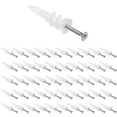 Image of 50 Sets of Plasterboard Fixing Screws,Self Drilling Drywall Anchors