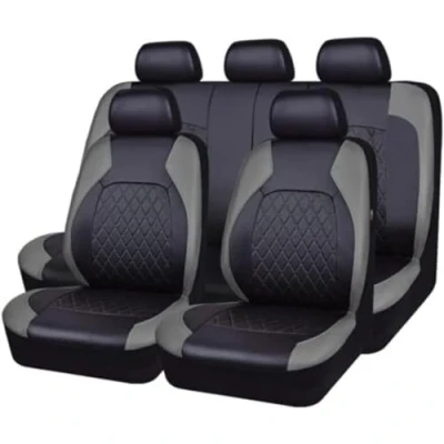 Image of MAXZIZ Car Seat Covers Full Set for Dacia Duster (HS) 2011 2016, Leather NonSlip Waterproof Breathable Cushion Protector Pad Accessories,Grey/A