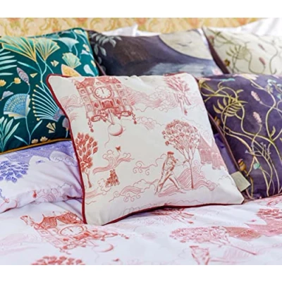 Image of The Chateau By Angel Strawbridge TOILE Cushion Cover Red 43 x 43cm