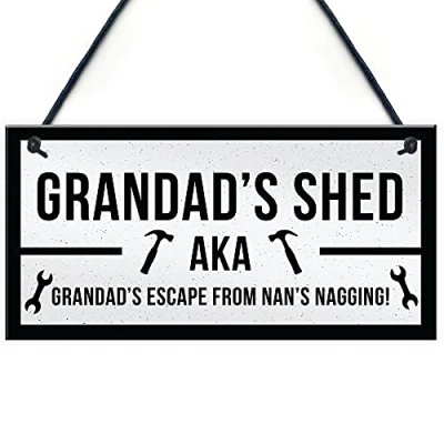 Image of RED OCEAN Funny Shed Sign For Grandad Hanging Garden Man Cave