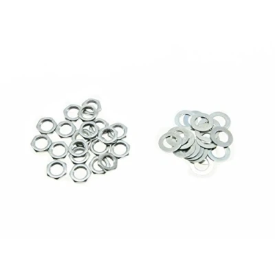 Image of KAISH 20pcs Zinc Metric M7 Guitar Pots Nuts and Washers for Mini 16mm