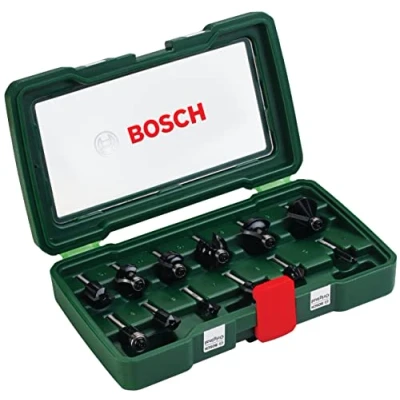 Image of Bosch 12 Piece Router Bit Set (for Wood, Shank Ø 1/4&quot;, Accessory Routers)